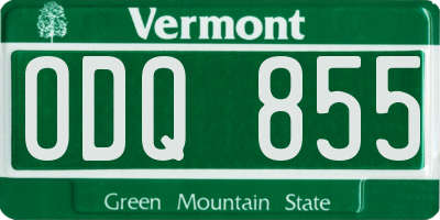 VT license plate ODQ855
