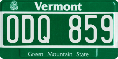 VT license plate ODQ859
