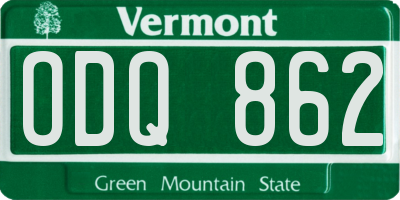 VT license plate ODQ862