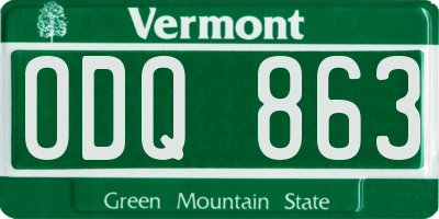 VT license plate ODQ863