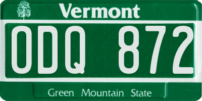 VT license plate ODQ872