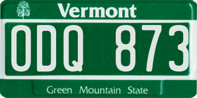 VT license plate ODQ873