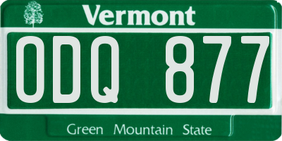 VT license plate ODQ877