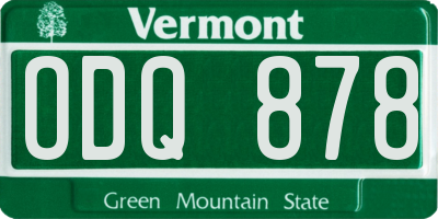 VT license plate ODQ878