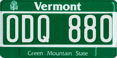 VT license plate ODQ880
