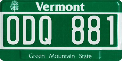 VT license plate ODQ881