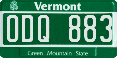 VT license plate ODQ883