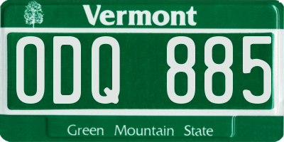VT license plate ODQ885
