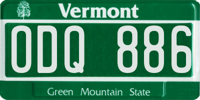 VT license plate ODQ886