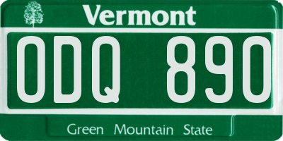 VT license plate ODQ890