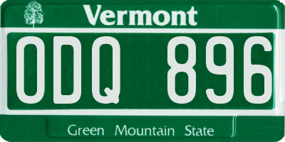 VT license plate ODQ896