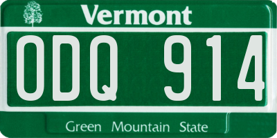 VT license plate ODQ914