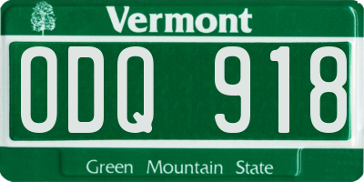 VT license plate ODQ918
