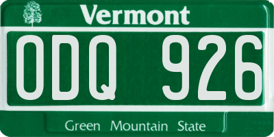 VT license plate ODQ926