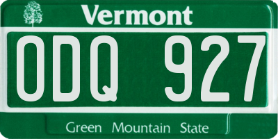 VT license plate ODQ927