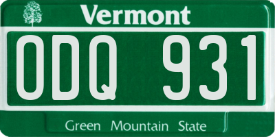 VT license plate ODQ931