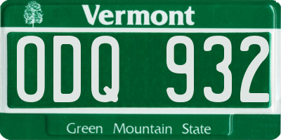 VT license plate ODQ932