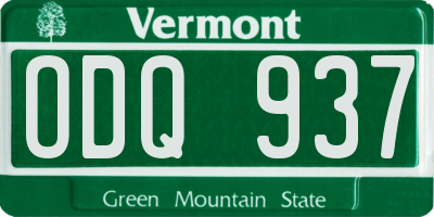 VT license plate ODQ937