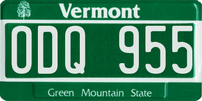 VT license plate ODQ955