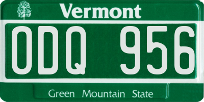 VT license plate ODQ956