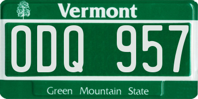 VT license plate ODQ957