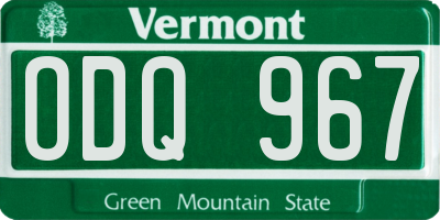 VT license plate ODQ967