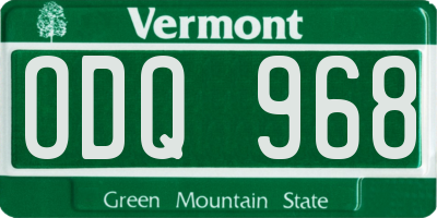 VT license plate ODQ968
