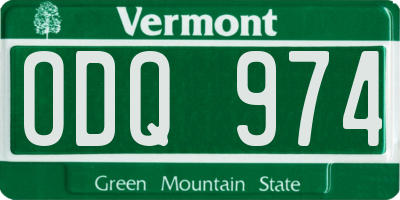 VT license plate ODQ974