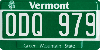 VT license plate ODQ979