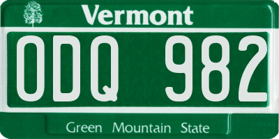 VT license plate ODQ982