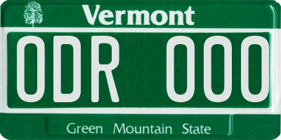 VT license plate ODR000