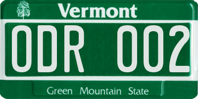 VT license plate ODR002