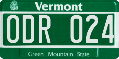 VT license plate ODR024