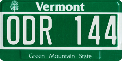 VT license plate ODR144