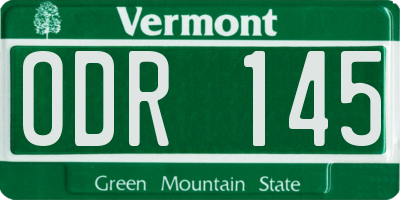 VT license plate ODR145