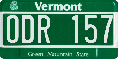 VT license plate ODR157