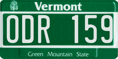 VT license plate ODR159