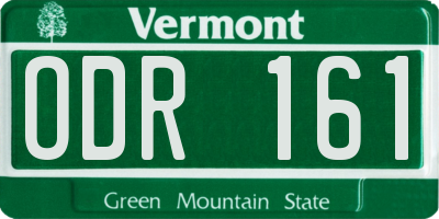 VT license plate ODR161