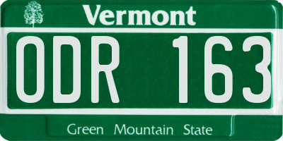 VT license plate ODR163