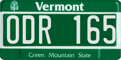 VT license plate ODR165