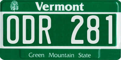 VT license plate ODR281