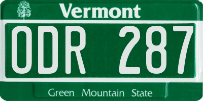 VT license plate ODR287