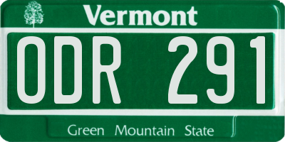 VT license plate ODR291