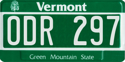 VT license plate ODR297