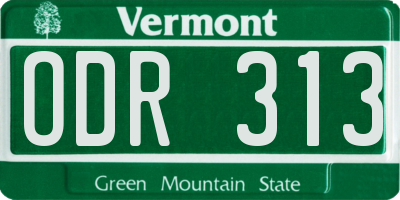 VT license plate ODR313
