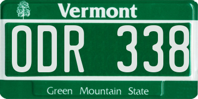 VT license plate ODR338