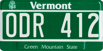 VT license plate ODR412