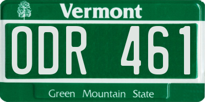 VT license plate ODR461