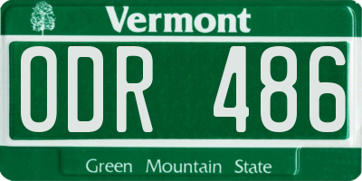 VT license plate ODR486