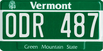 VT license plate ODR487